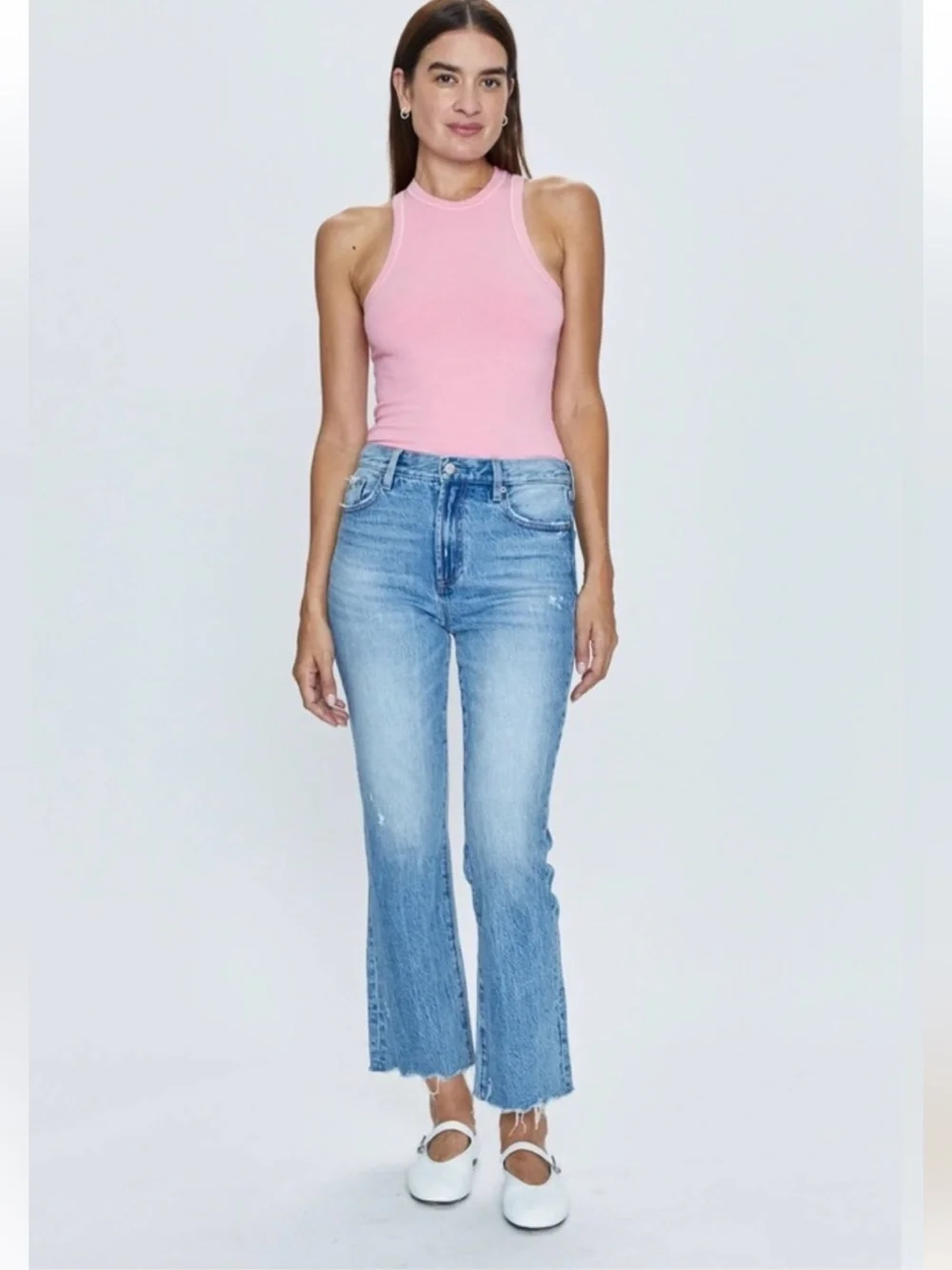 Pistola || Ally High Rise Vintage Ankle Boot Jeans in Wayfarer Vintage Blue 24